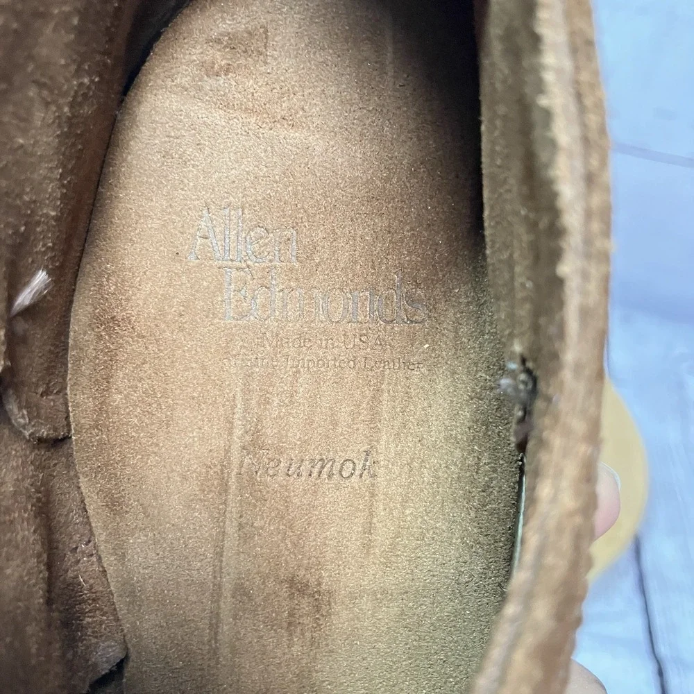 Allen Edmonds Brown Suede Wingtip Oxfords Men's 13 D Leather‎ Sole Dress Shoes